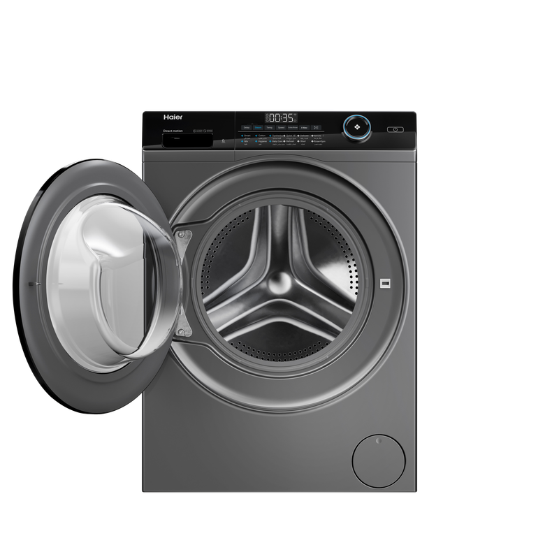 Haier Front Washing Machine with direct motion inverter, Super Drum, 8KG, 1400 RPM, Silver- HW80-B14959S6TU1 Haier Front Washing Machine with direct motion inverter, Super Drum, 8KG, 1400 RPM, Silver- HW80-B14959S6TU1